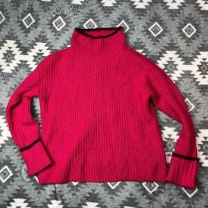 Maeve Anthropologie Sweater Womens Small Pink Ribbed Mock Neck
